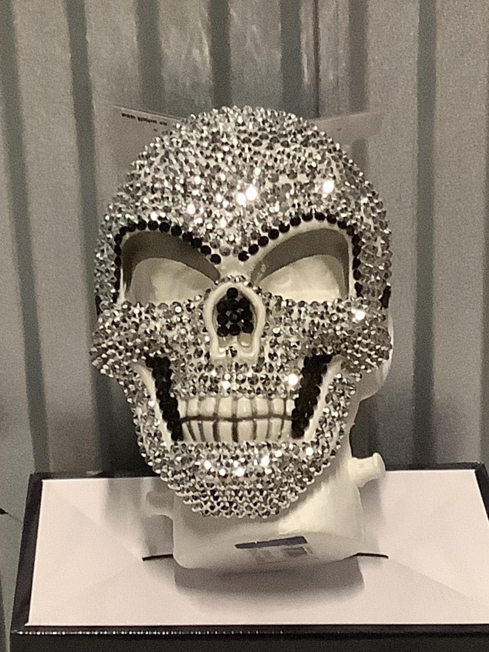 Rhinestone adult Skull Party Mask - Silver